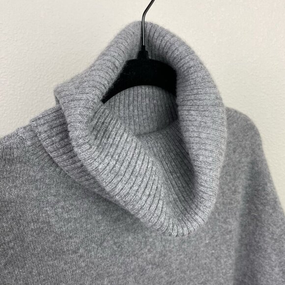 Minnie Rose Women's XS/S Cashmere Turtleneck Tunic Sweater Grey Knit Pullover - Picture 13 of 16